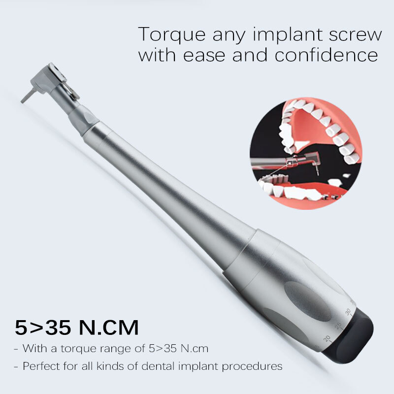 Dental Universal Implant Kit Torque Wrench Contra Angle Handpiece & 16 Drivers