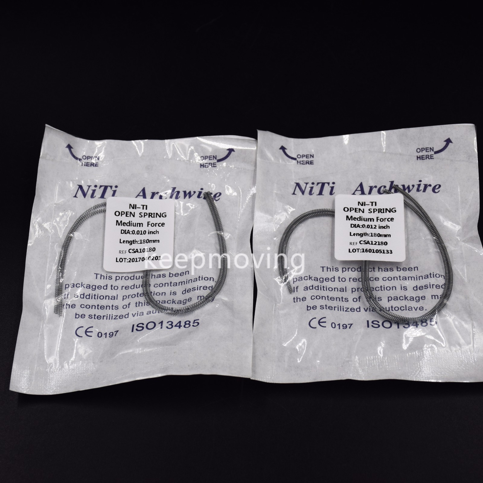 2 Pcs/pack Dental Orthodontic Open Coil Spring 0.010/0.012*180mm Niti Alloy