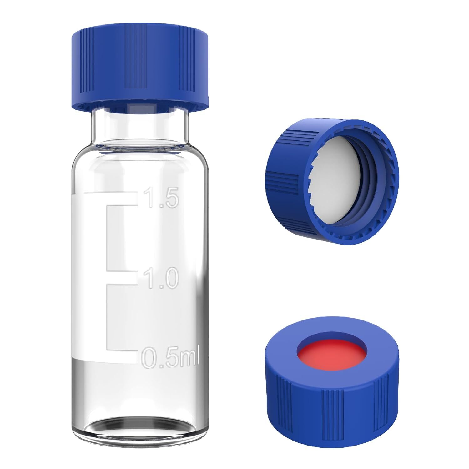 1000Pcs 2ml Autosampler Vial+Pre-Slit Caps 9-425 Glass Bottle Screw Top HPLC GC