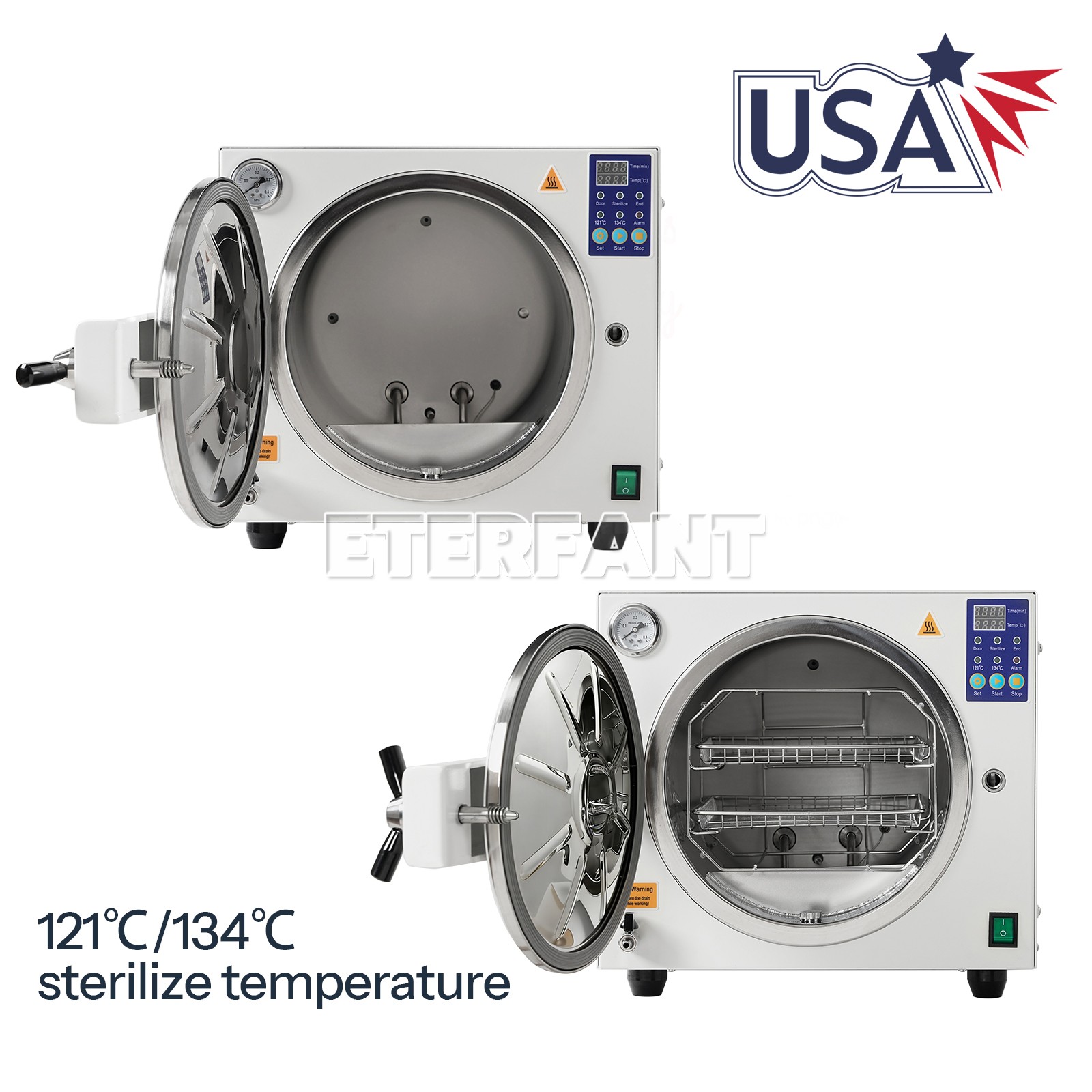 ETERFANT 18L Dental Steam Sterilizer/Medical ClassB Autoclave Sterilizer+Printer