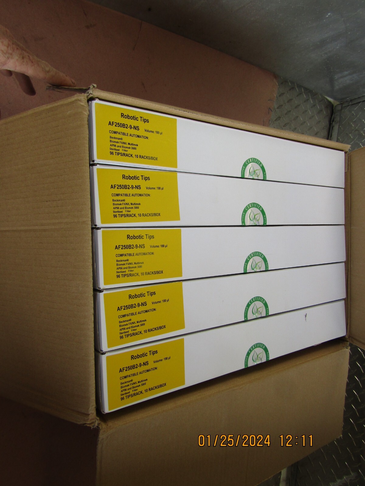 1 case 5 boxes Beckman AF250B2-9-NS 180ul AP96 Oasis Robotic Filtered Tips 846
