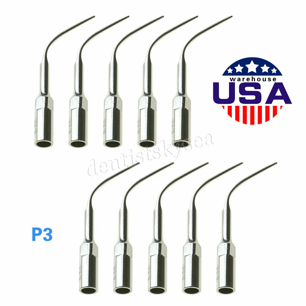 10Pcs Dentist Ultrasonic Scaler Tips Scaling Perio Clean P3 For EMS/WOODPECKER