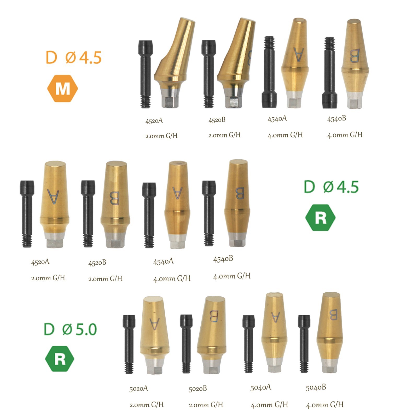 US Dental Mini/Regular Anatomic Abutment Angled 17° Abutment For Hiossen ET