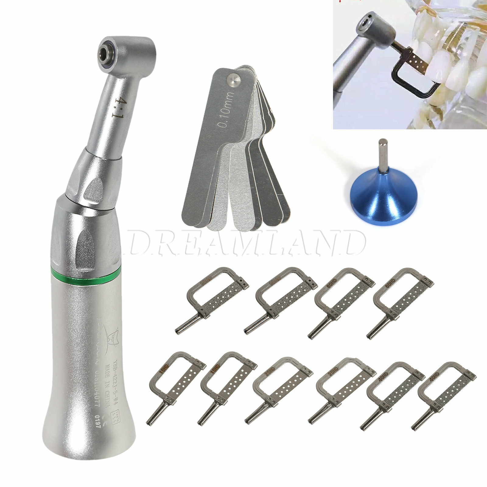 Dental (LED) 1:1 1:5 20:1 4:1 Contra Angle Low Speed Handpiece fit NSK