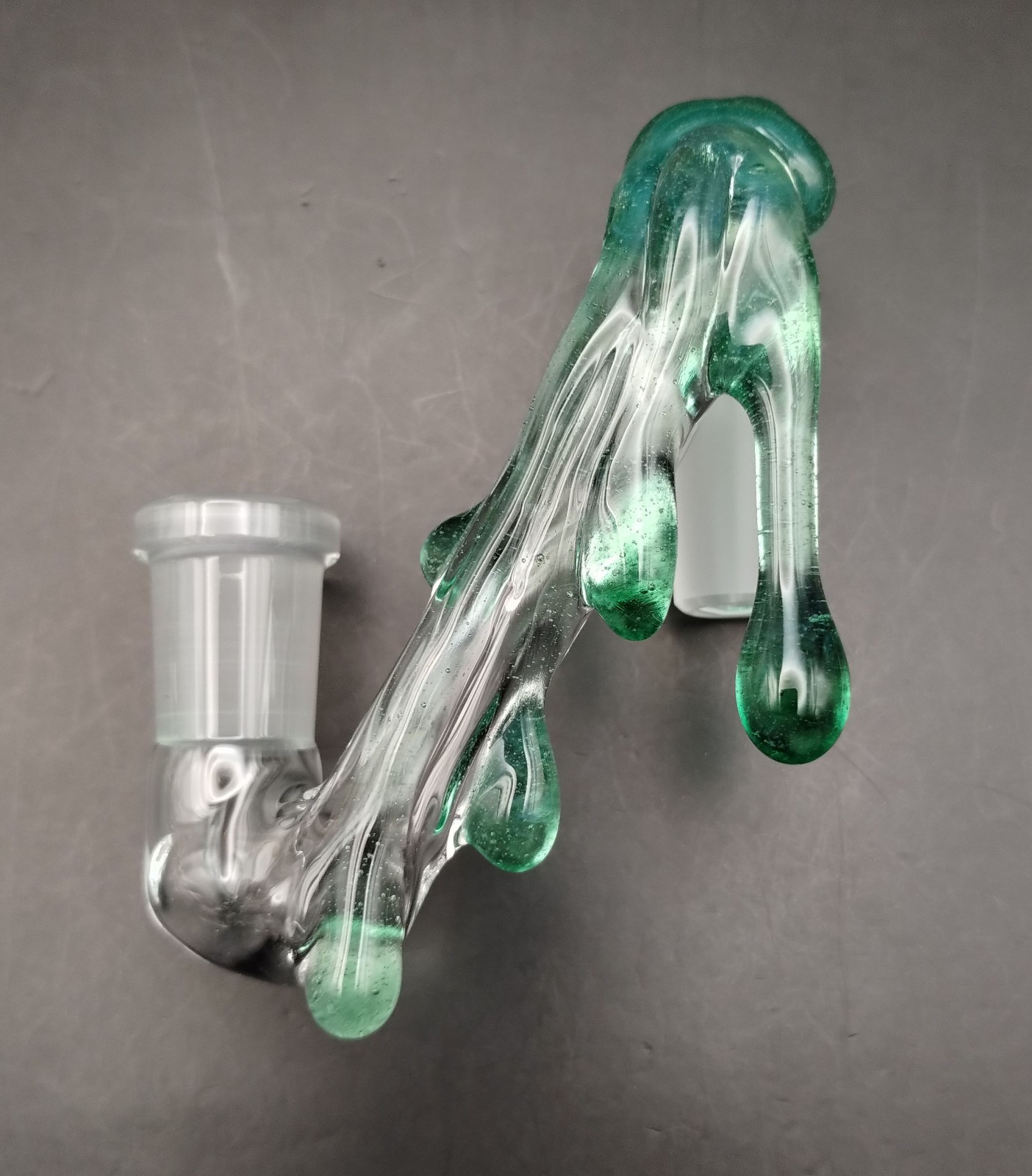 14mm Teal Slime Drip Glass Drop Down Attachment Adapter