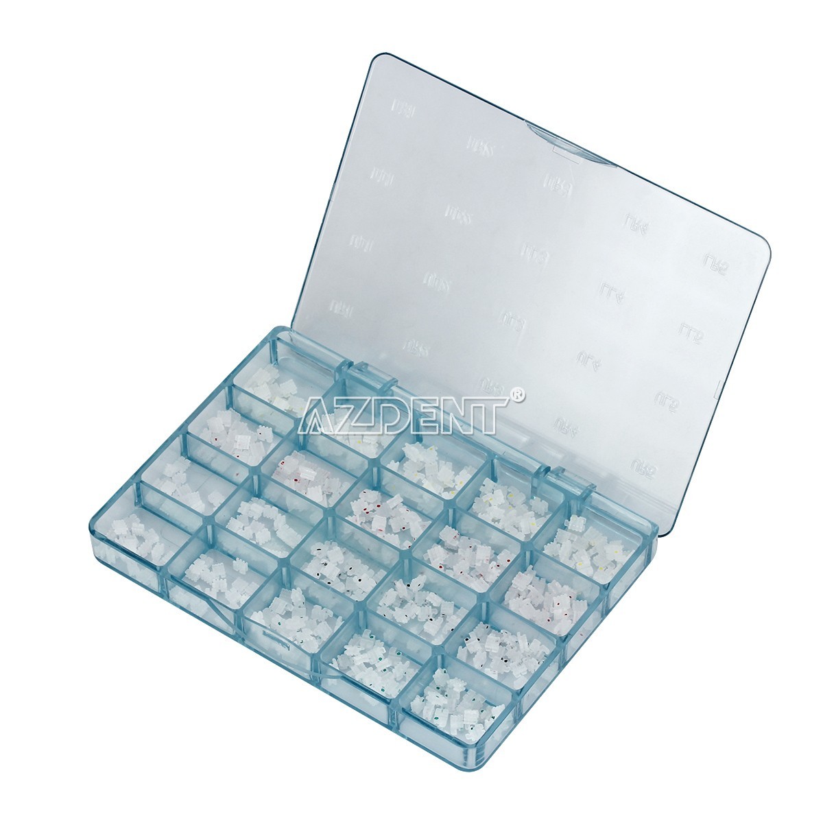 400pcs AZDENT Dental Ortho Ceramic Brace Brackets 5*5 Roth/MBT .022 345 Hooks