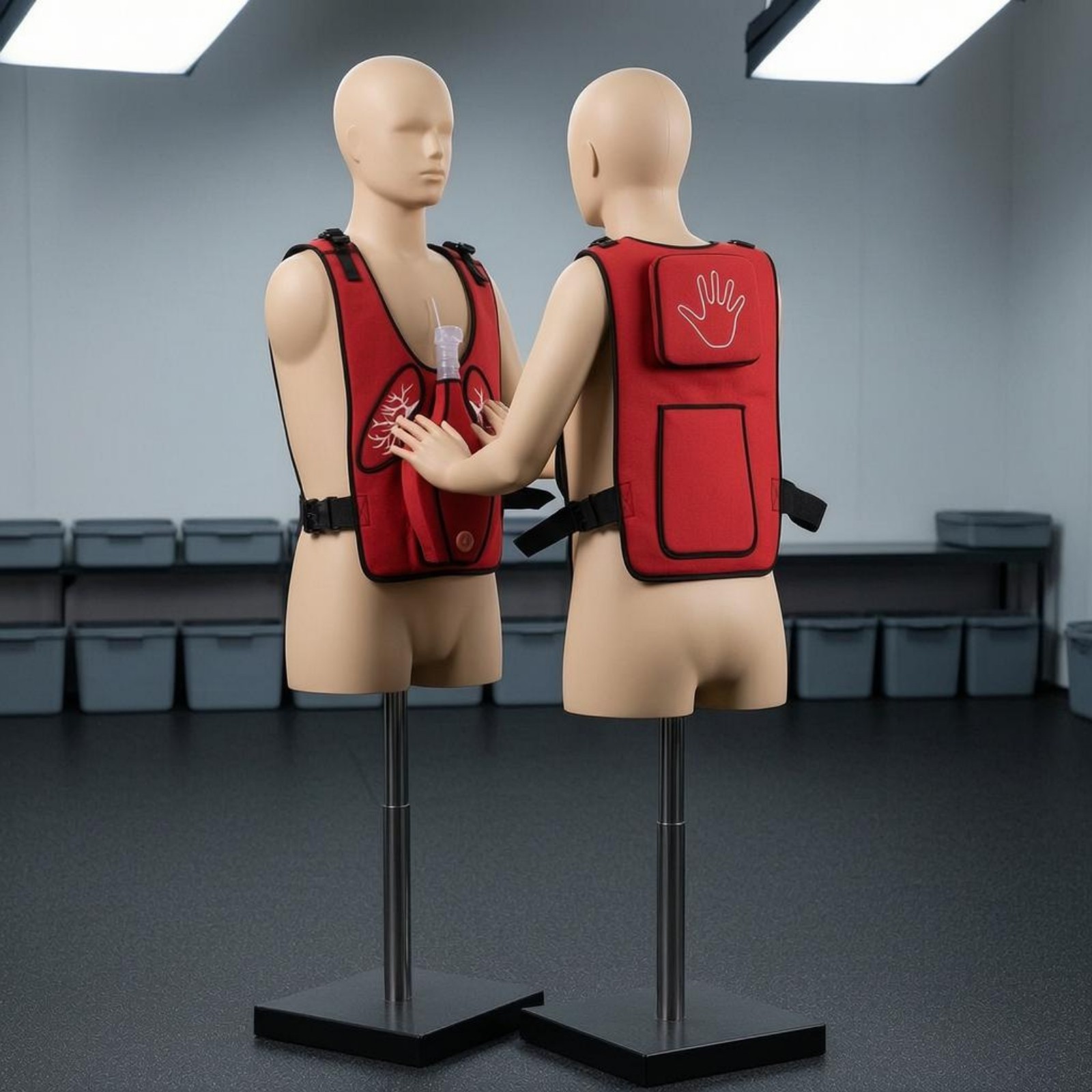 Heimlich Training Vest Chest Graphics Choking Aid Training Vest Sleeveless