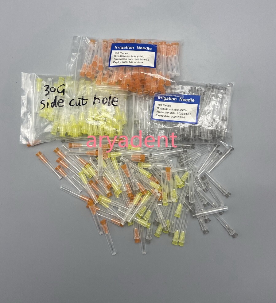 Dental Endo Irrigation Needle Disposable Syringe Tips 25/27/30GA Side Cut Vent