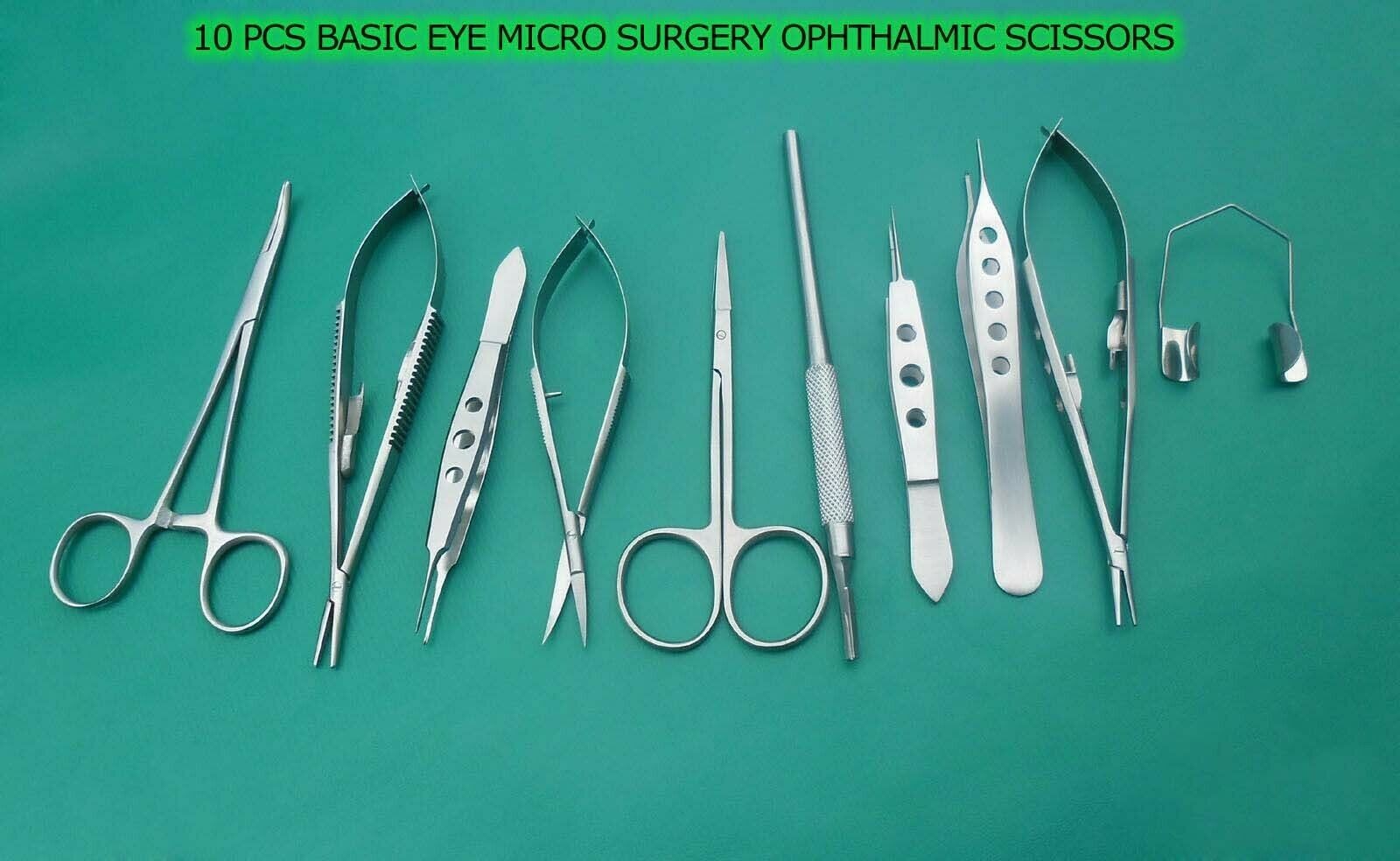 10 Pcs Basic Eye Micro Surgery Ophthalmic Scissors Surgical Instruments EY-021