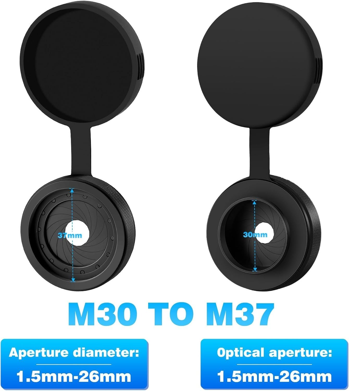 Adjustable Iris Aperture Diaphragm M30–M37 Adapter Ring for PVS-14 Optical Iris