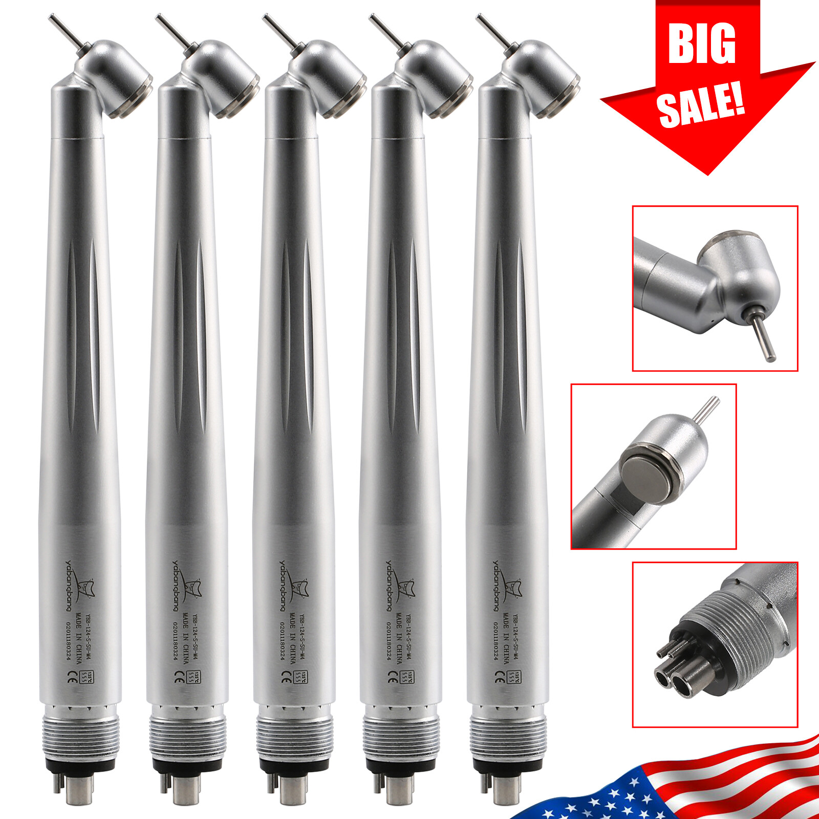1-5 NSK Style Dental 45 Degree Surgical High Speed Handpiece Turbine 4H Connect