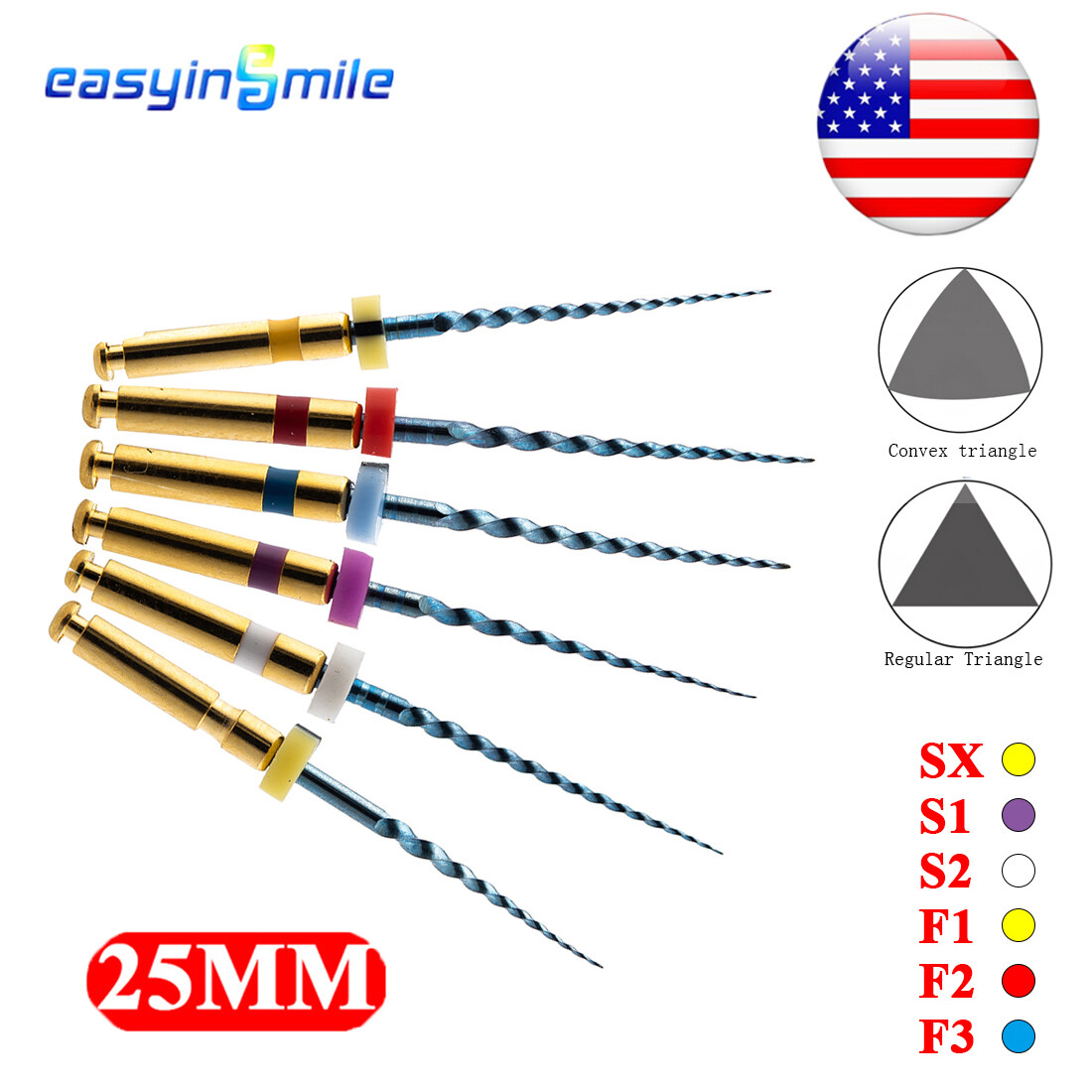 Dental Endo X-pro Blue Taper files endodontic rotary NITI Root canal Files 25MM