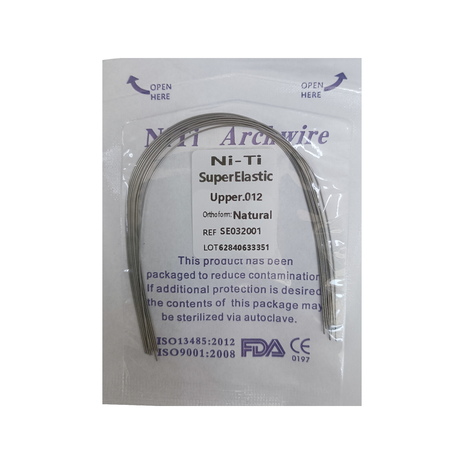 10pack Dental Ortho Arch Wire Round Niti Super Elastic Natural Upper/Lower OR1