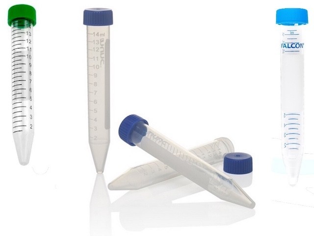 (50 pcs) Falcon 15 ml centrifuge tube, conical sterile graduate leakproof cap