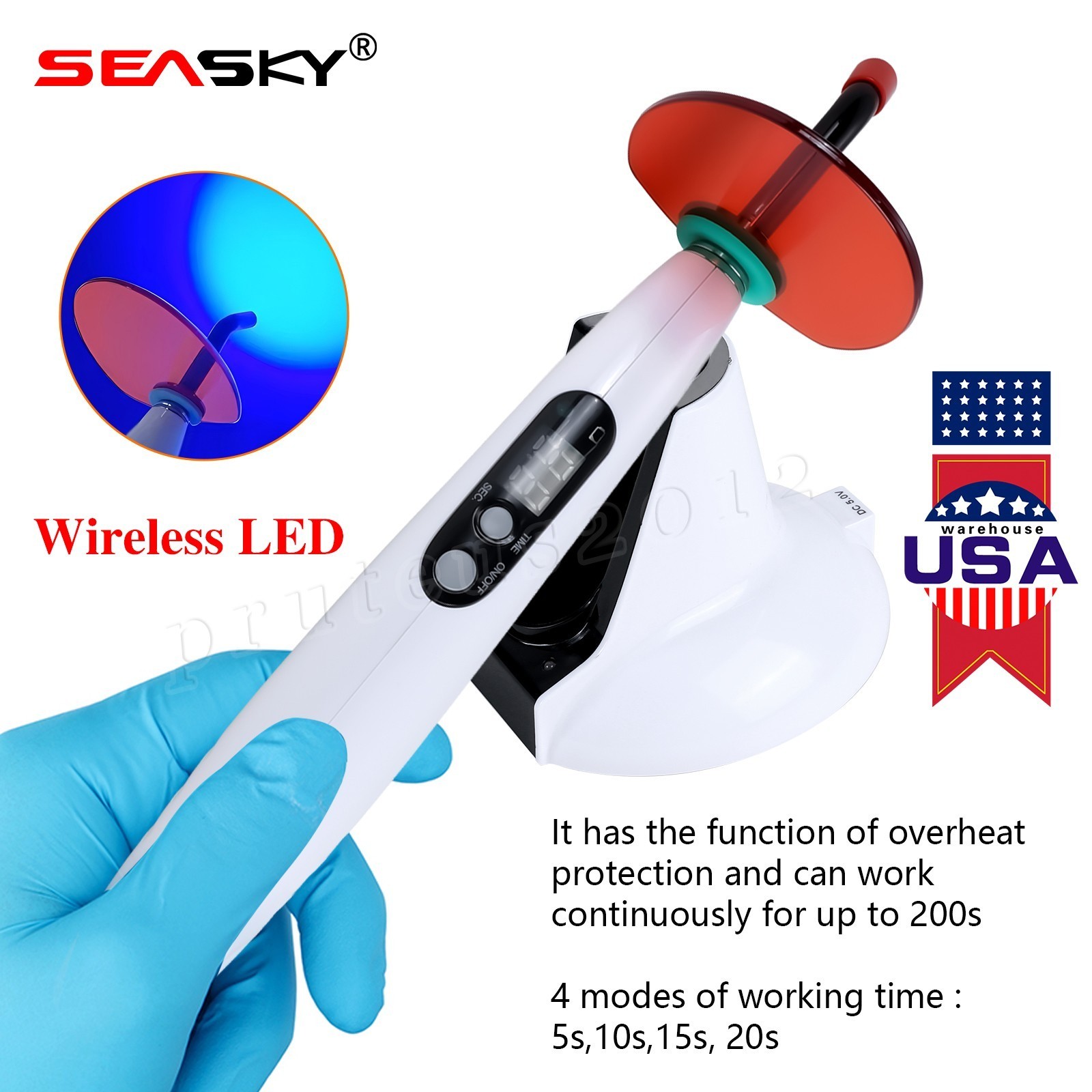 Dental LED Luz de Curado Lampara 1400mW fit LED-B SEASKY WOODPEX NEW