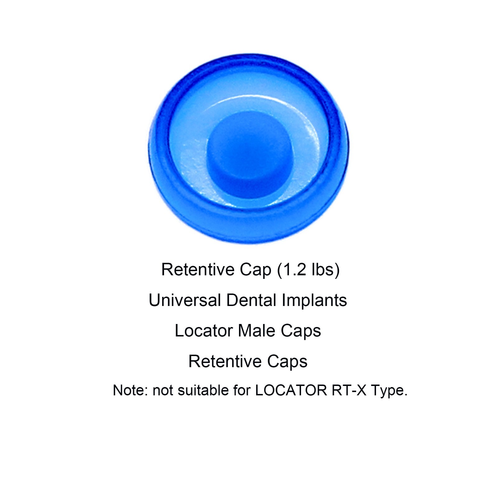 US Overdenture implant retention Male Cap Standard Blue 1.2lbs 4pcs Zest Locator