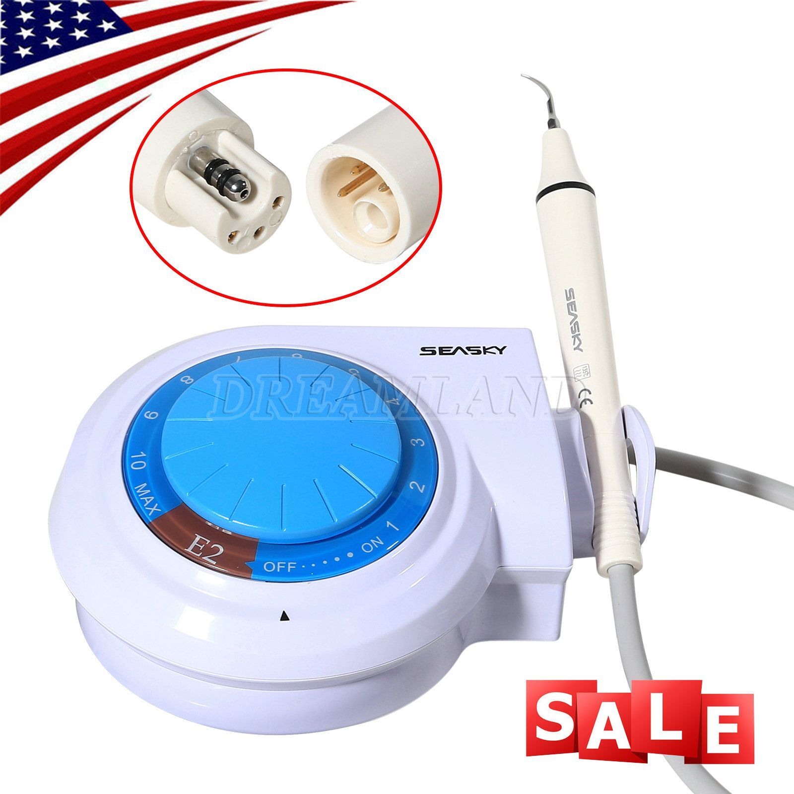 SEASKY Dental Ultrasonic Scaler w/ Handpiece 5*Tips for Cavitron EMS