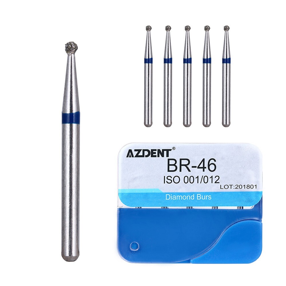 100pcs Dental Diamond Friction Grip Burs for High Speed Handpiece Medium 1.6mm