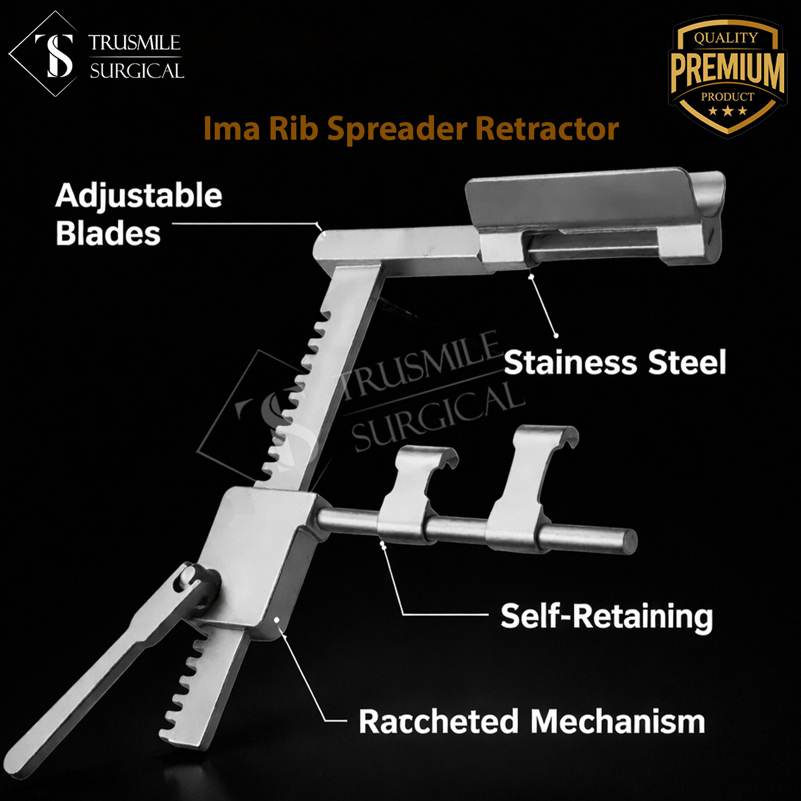 Ima Rib Spreader Retractor Surgical Instruments By Trusmile with free shipping