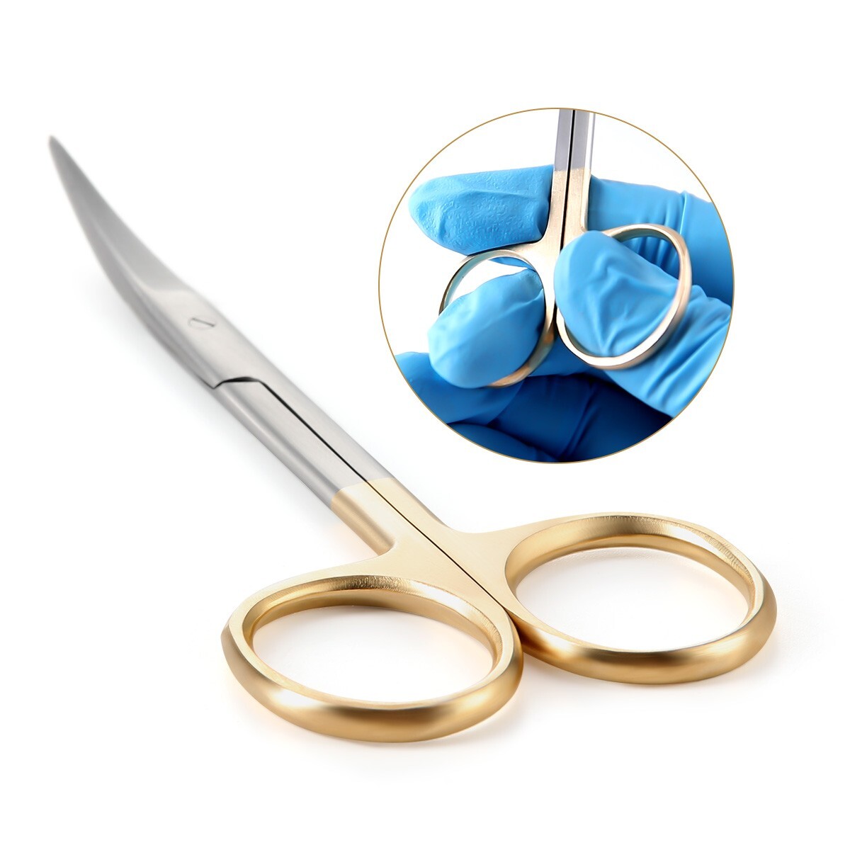 AZDENT Dental Surgical Operating Scissors 4.5” Straight/Curved Sharp Instrument