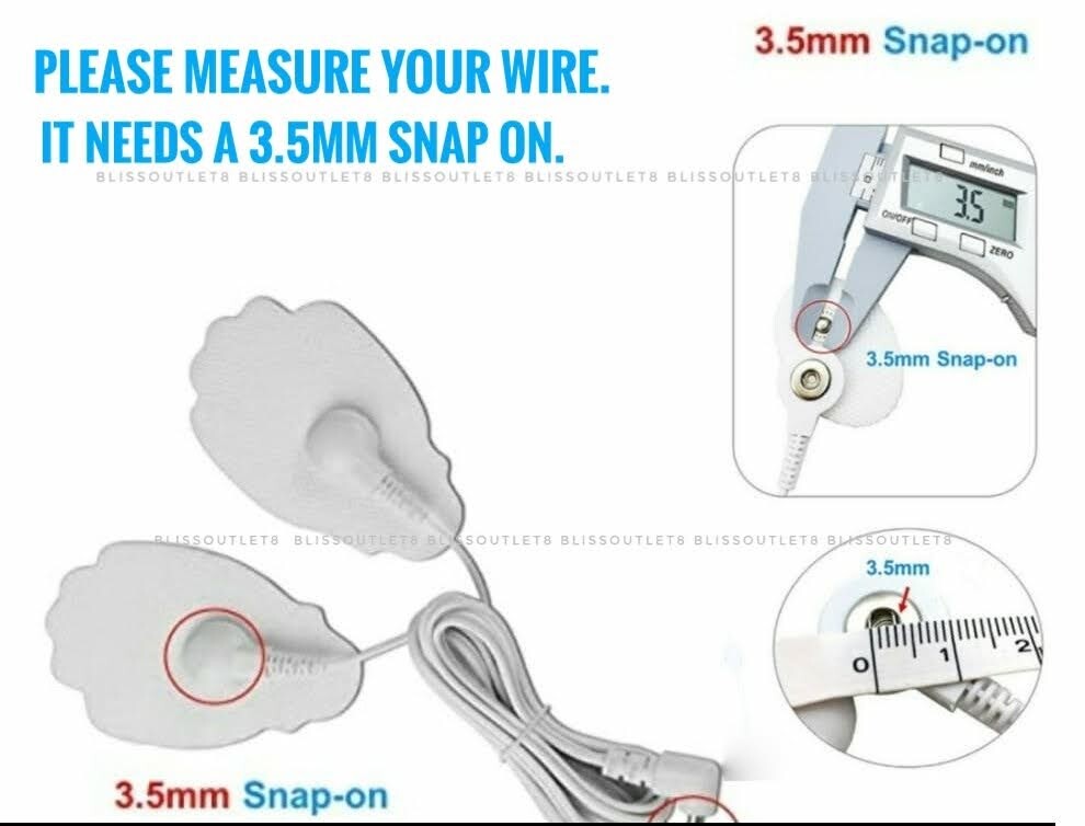 TENS Extra Large Snap On Electrode Pads (6) FOR truTENStronic Massagers