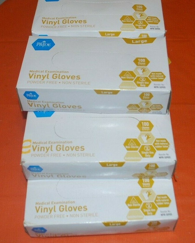 Medical Vinyl Examination Gloves Latex and Powder Free Disposable, Food Handling