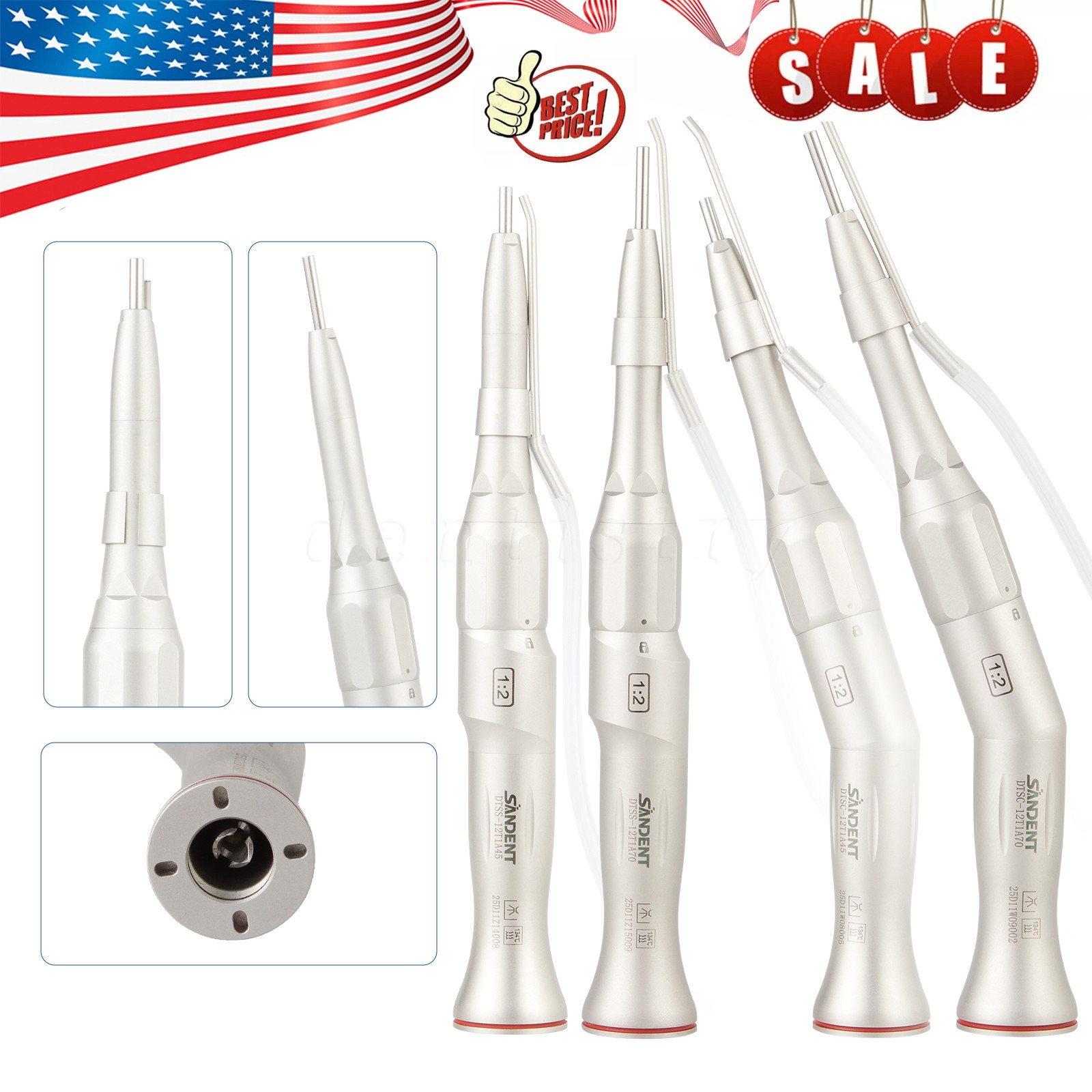 Dental Surgical Handpiece 20° Angle Straight Attachment 1:2 E-type Fit NSK W
