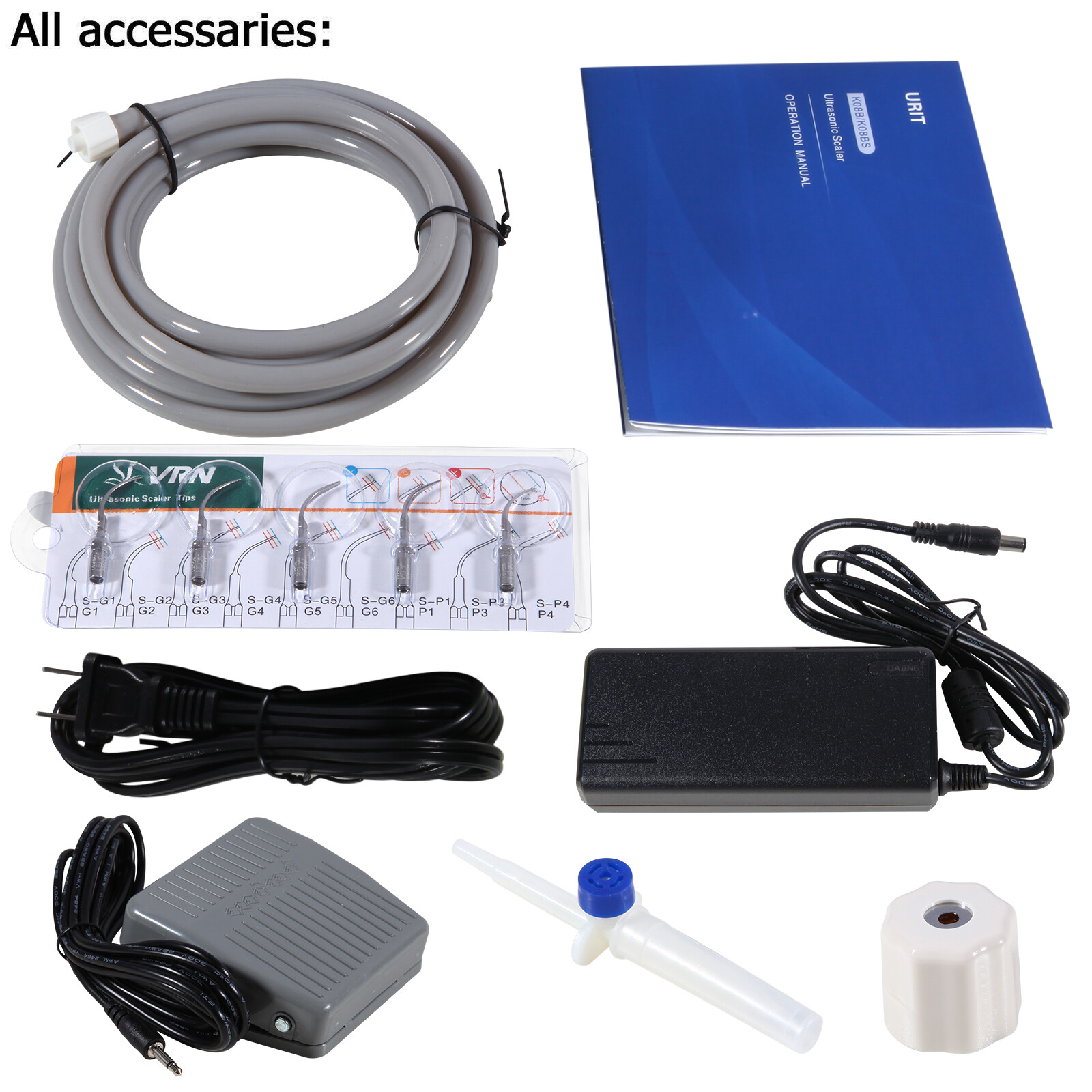 Dental Ultrasonic Piezo Scaler +5*Tips +HP-1 Detachable Handpiece For EMS ns