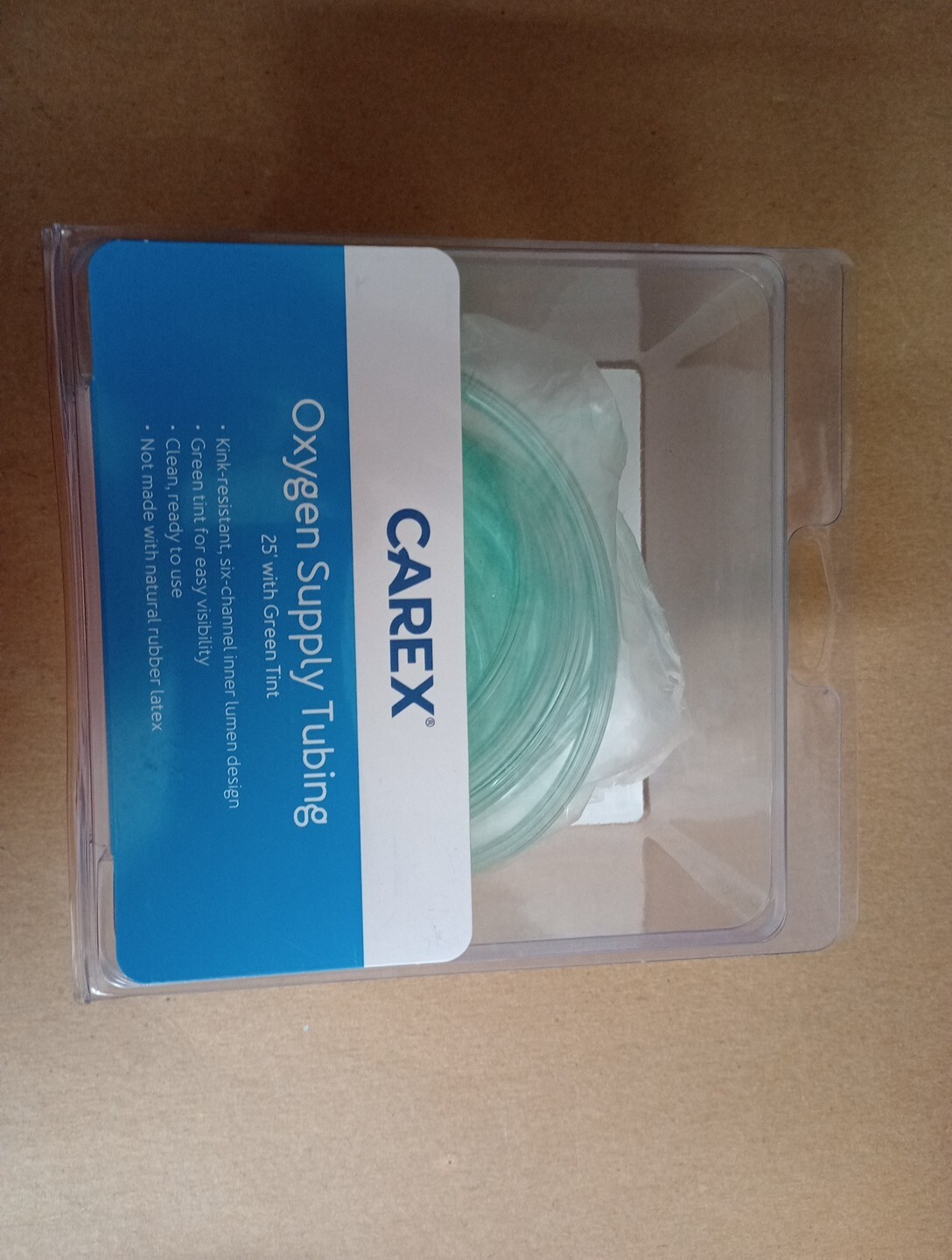 Carex Oxygen Supply Tubing, 25′ with Green Tint