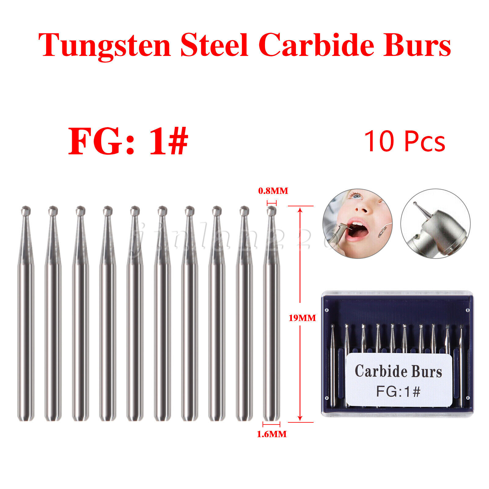 10Pc/pack FG polish Dental Burs Carbide Tungsten Drill For Dentist High Speed