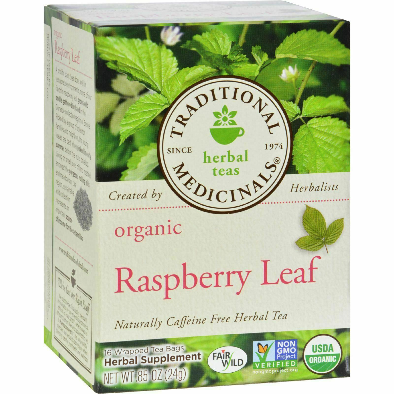 32-bag Traditional Medicinals-Organic Raspberry Leaf Herbal Tea – Caffeine Free
