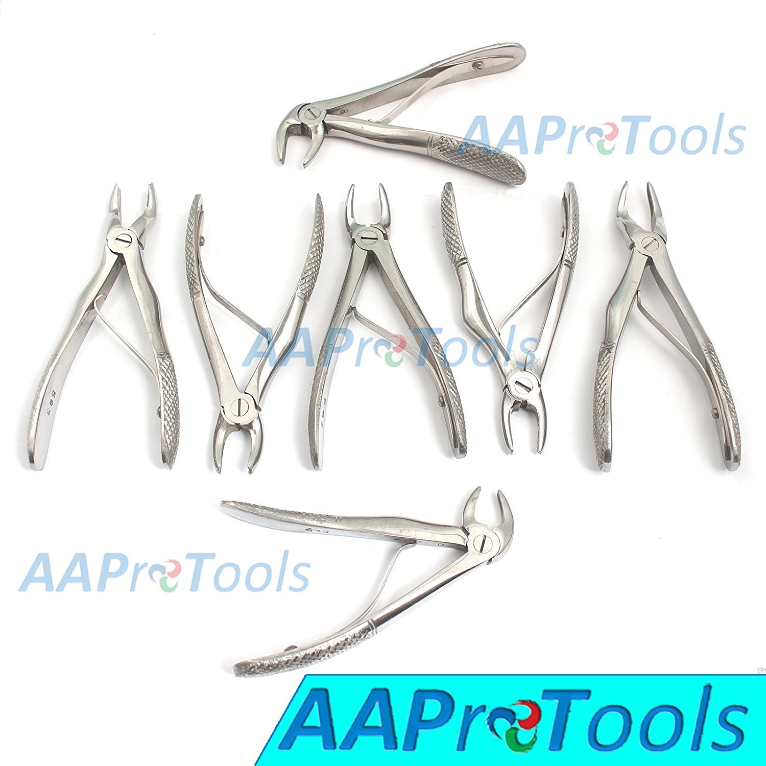 AA Pro: Pedo Baby Extracting Forceps 7 Pcs Set Dental Instruments Children