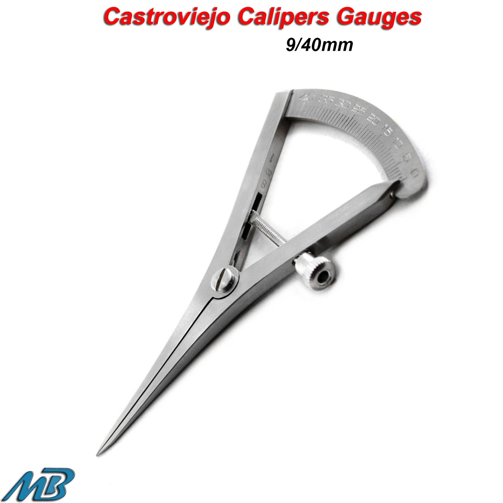 Dental Orthopedic Implant Castroviejo Caliper 40mm Teeth Measuring Gauge CE
