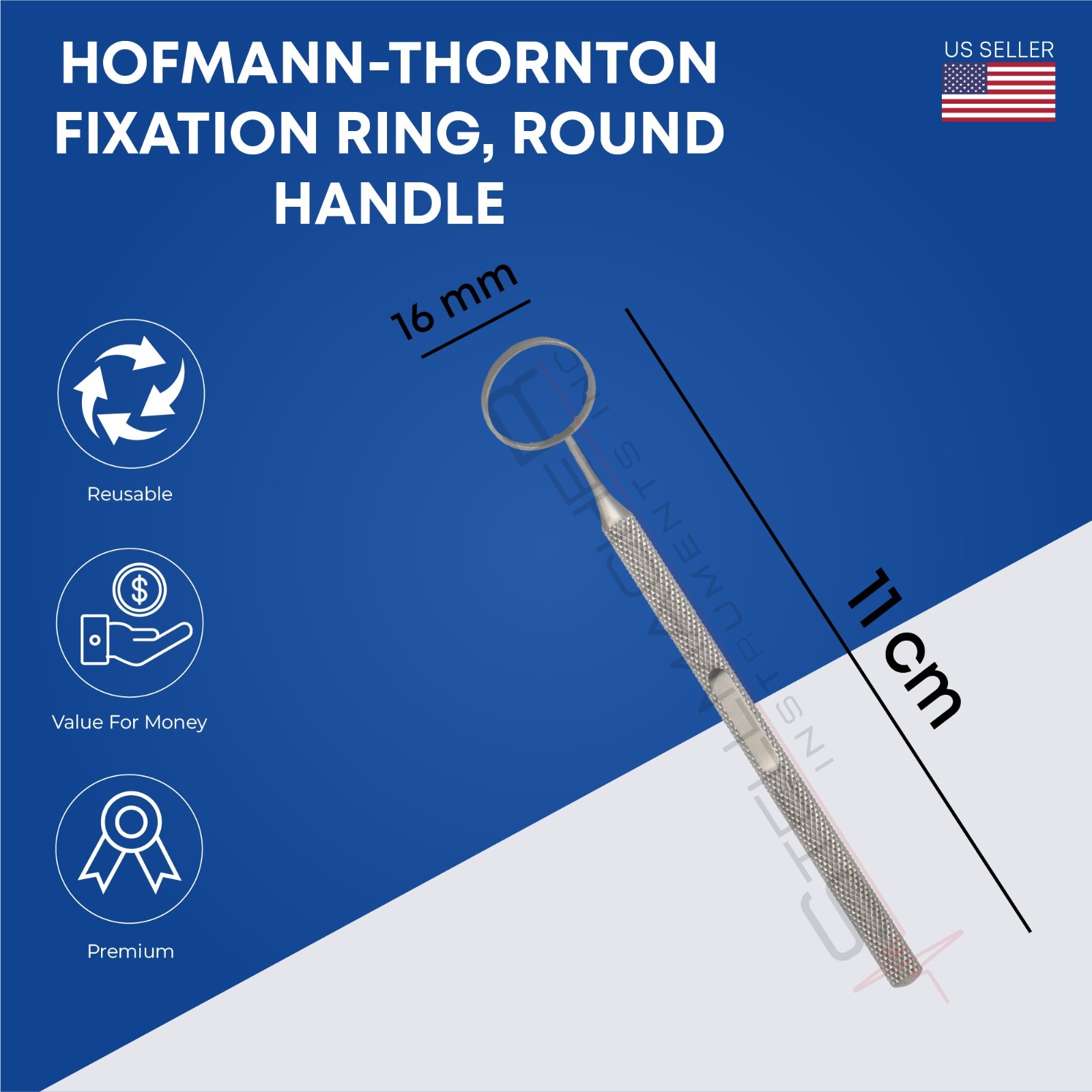 Hofmann Thornton Fixation Ring 16 mm Round Handle 11 cm Ophthalmic Instruments