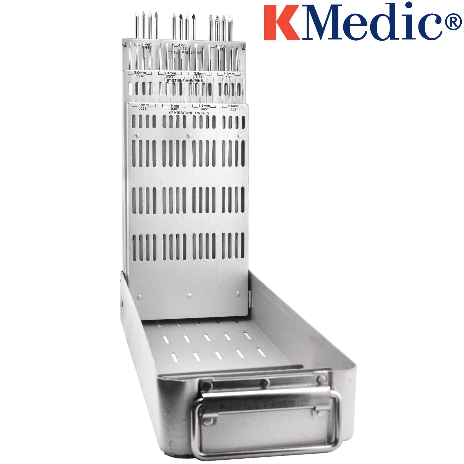 KMedic Km 71-009 K-Wire Kirschner Wire & Steinmann Pin 0.7mm/0.028″-4.5mm/0.177″
