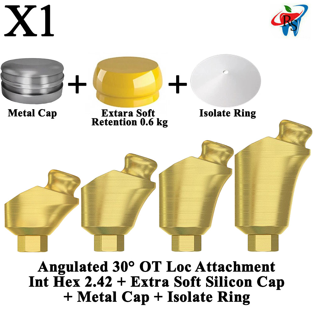 1x Kit Angled 30° OT Loc Attachment Int Hex 2.42 Extra Soft & Metal Cap Ring