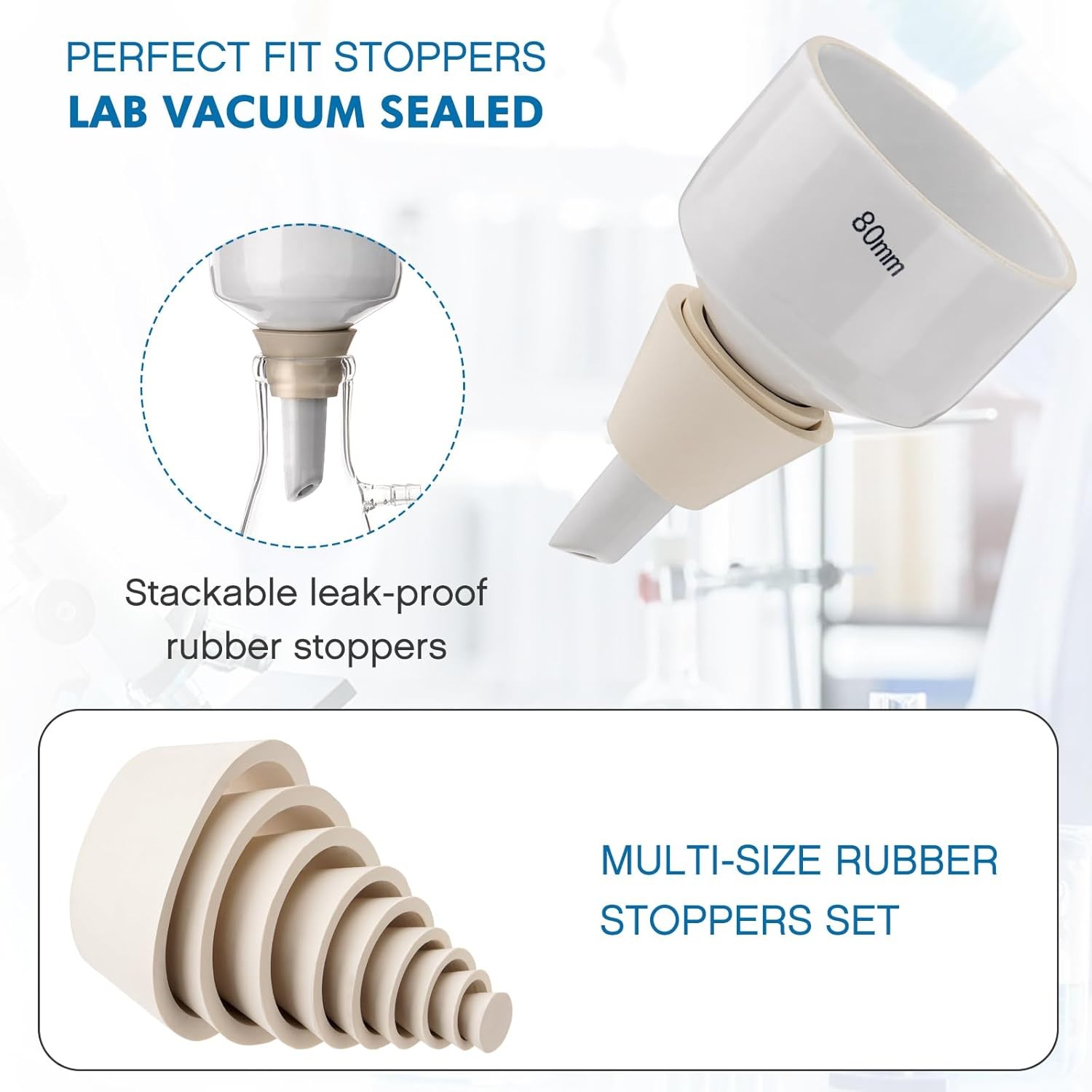 500/1000ml Buchner Lab Funnel Filtering Vacuum filter flask Hand Pump Optional