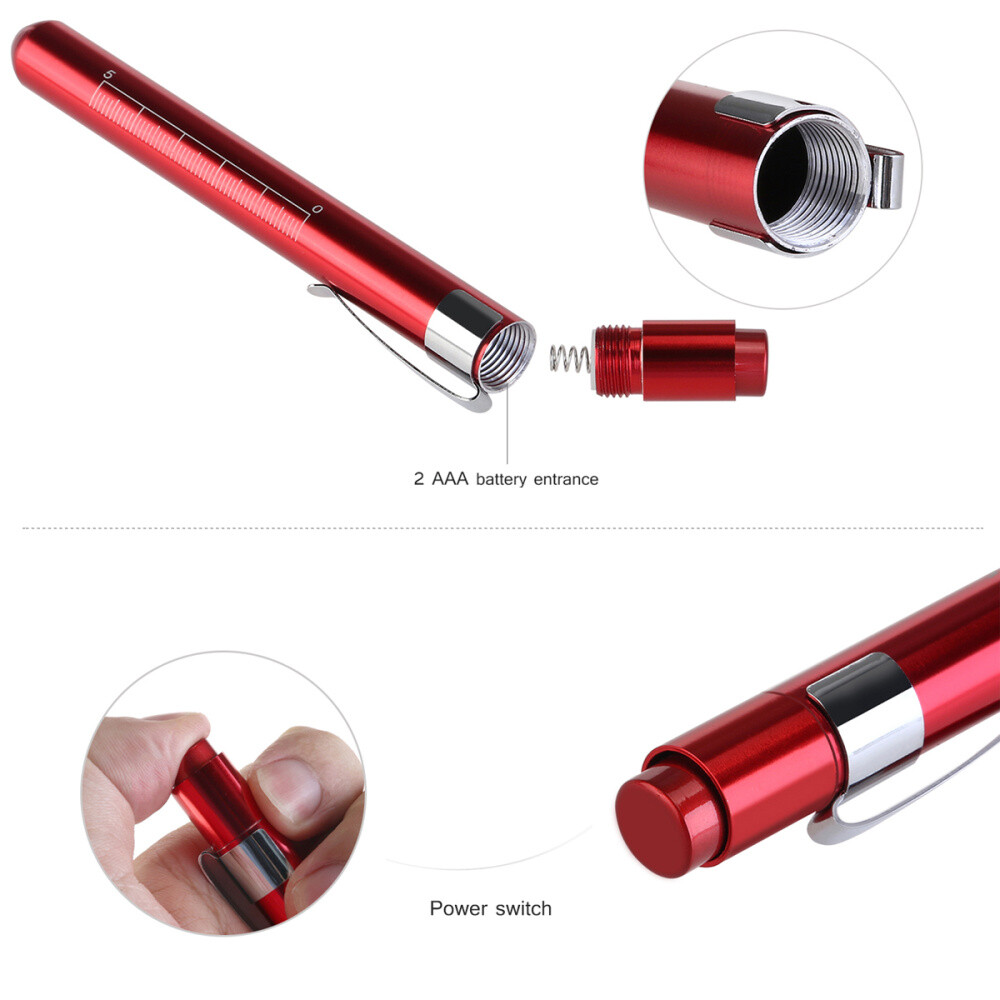 PIXNOR 3pc LED Reusable LED with Warm White Light Pupil Gauge -Random
