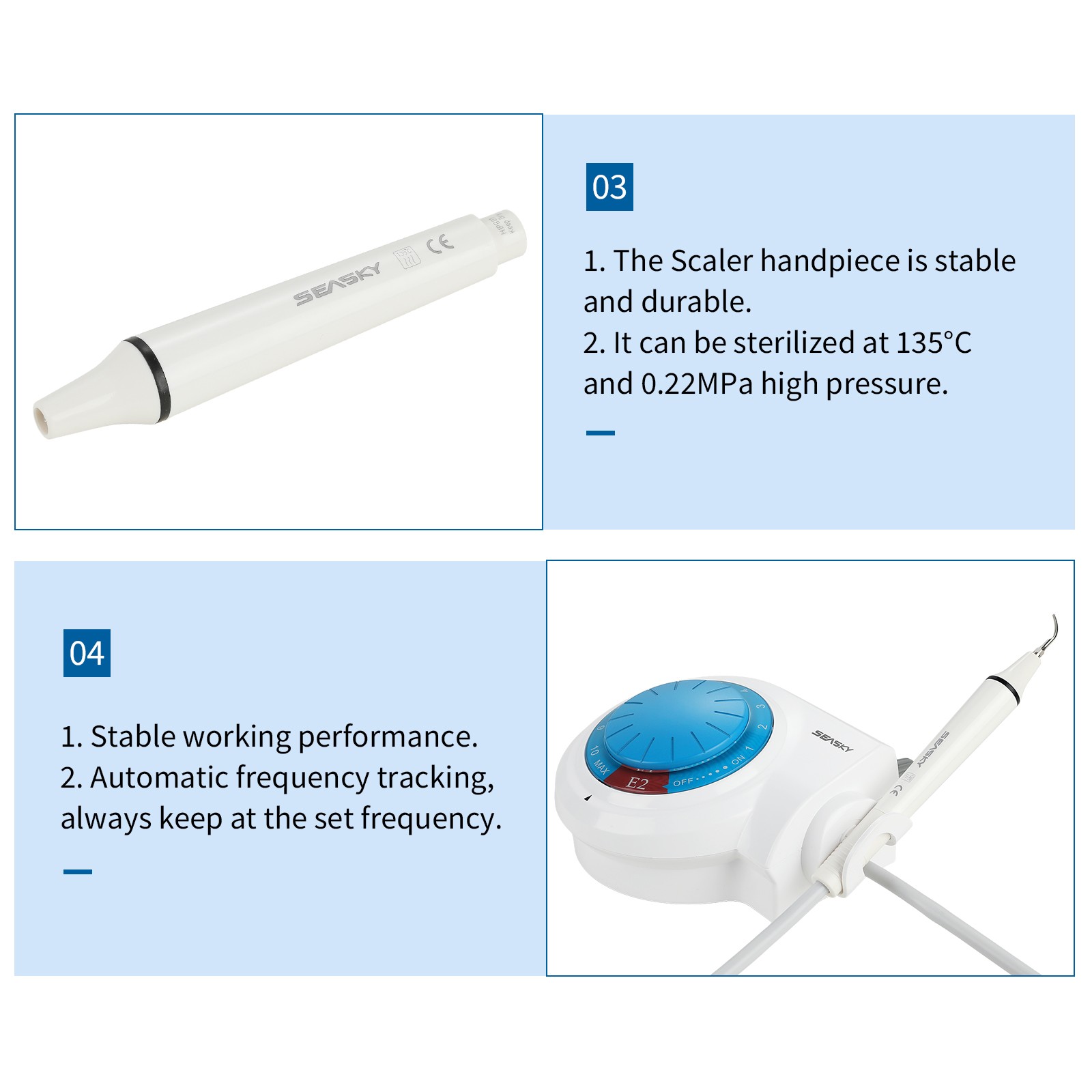 FDA Ultrasonic Dental Piezo Scaler E2 W/ Detachable Handpiece fit EMS tips USA