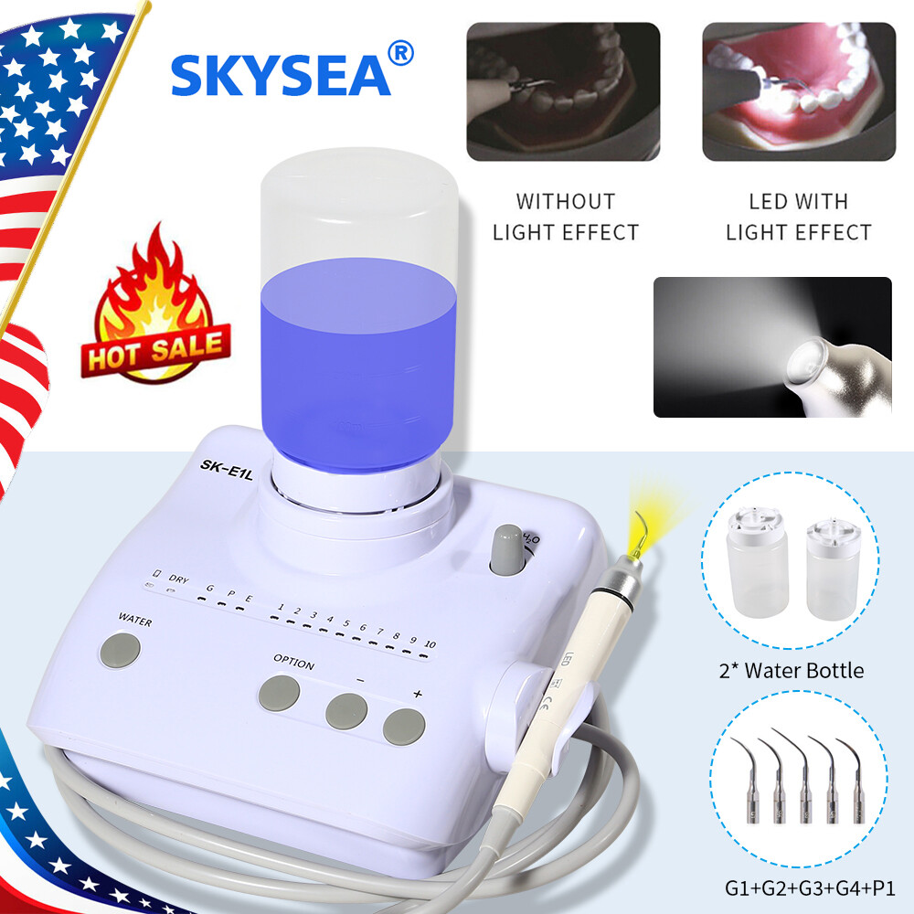 Fit SKYSEA EMS Dental Ultrasonic Scaler & LED Detachable Handpiece+2*Bottles