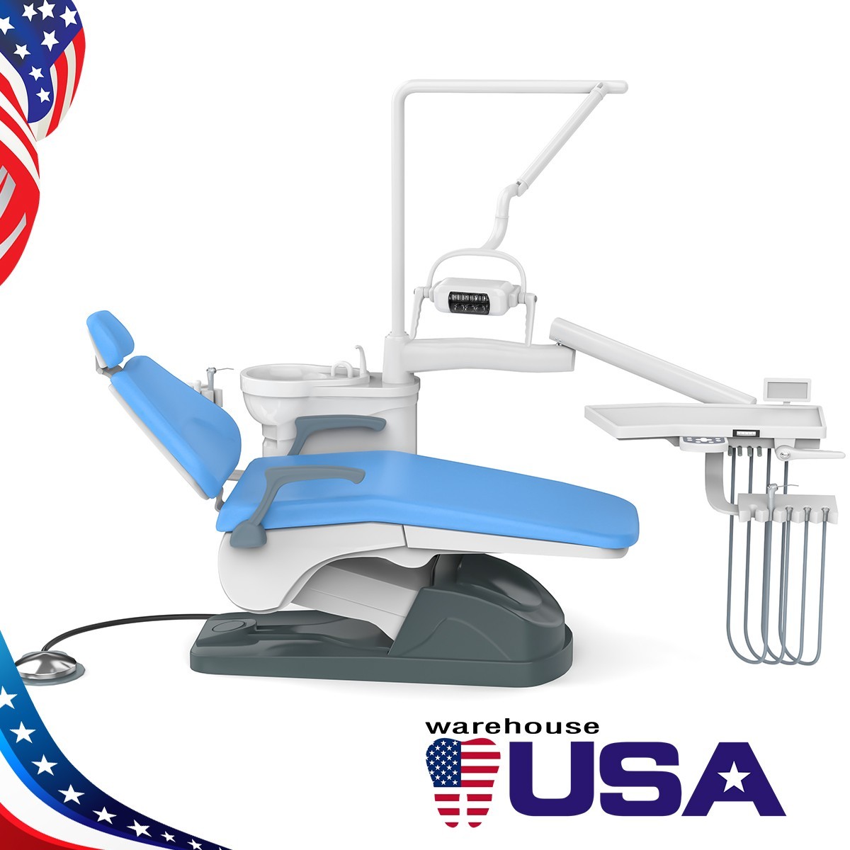 Dental Unit Chair Computer Controlled Hard Leather DC Motor&Stool TJ2688-A1 110V