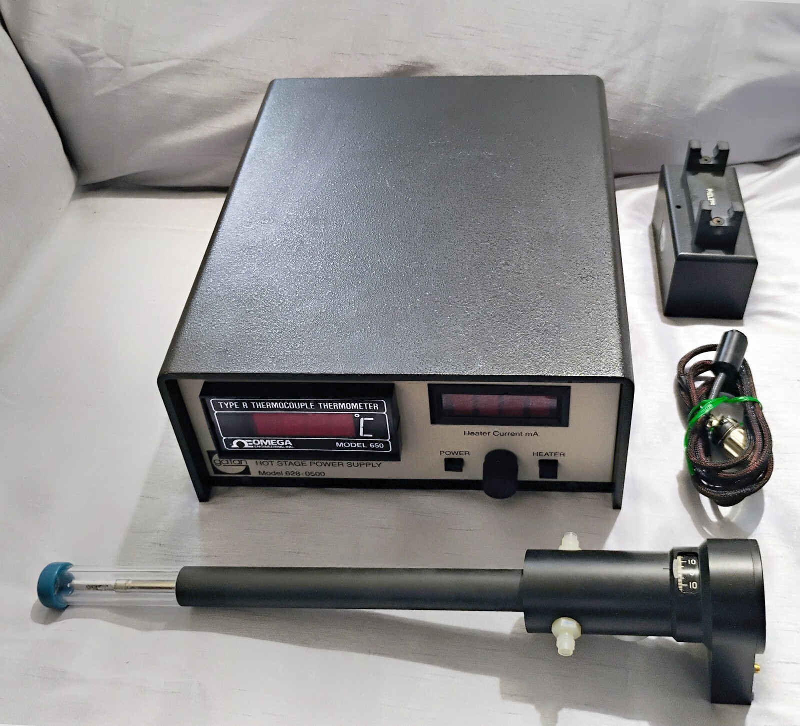 Gatan 652 Double-Tilt TEM Heating Holder/Contr Philips 400 series/CM UNTESTED