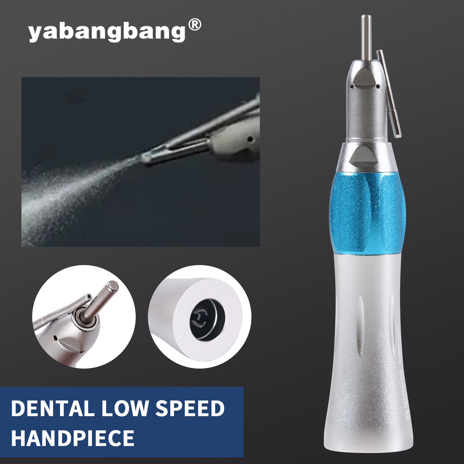 1-10PC Dental Surgical Straight Handpiece 1:1 NoseCone With External Nozzle Pipe
