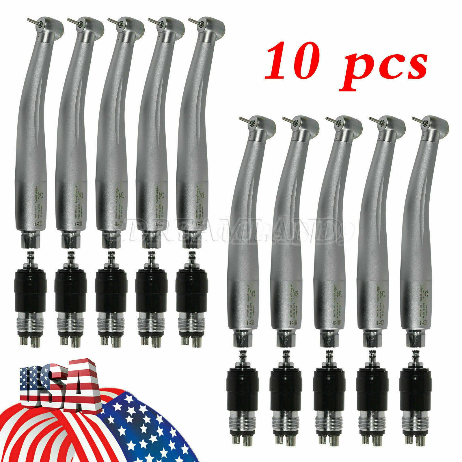 10* NSK STYLE Dental High Speed Turbine Handpiece w/ 4 Hole Quick Coupler YBNK4