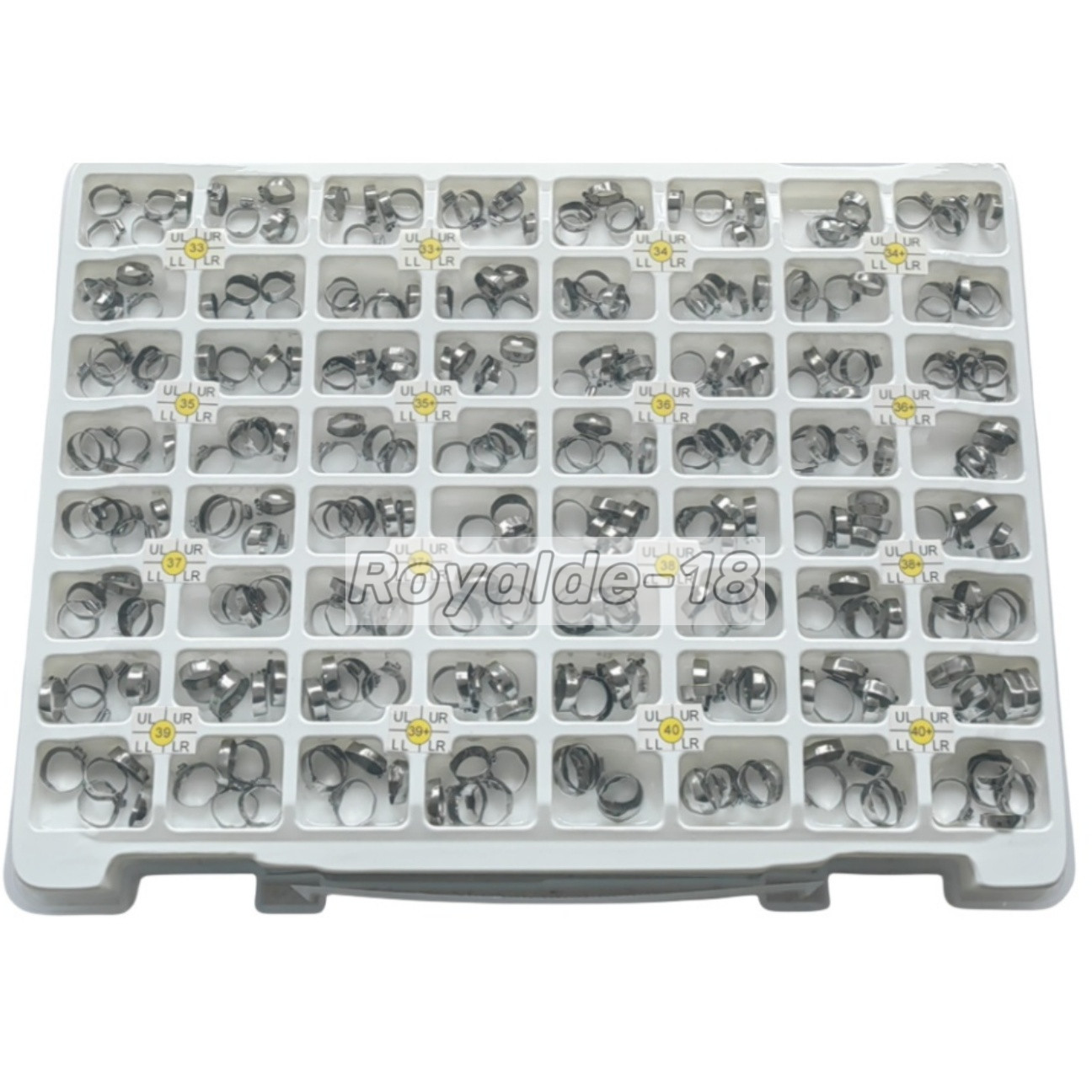 Dental Orthodontic Molar Plain Bands U2/L1 U1/L1 Tube #33-#40+ 320Pcs/Lot