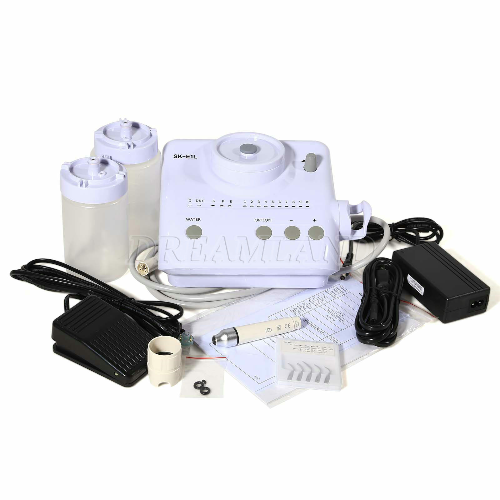 Dental Fiber Optic Ultrasonic Scaler 2*Bottles with LED Detachable Handpiece
