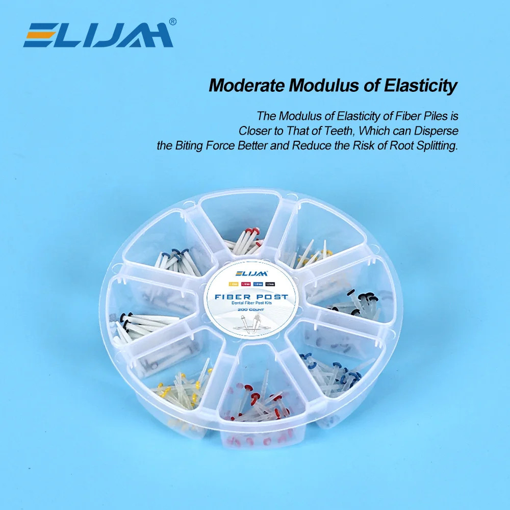 Dental Fiber Post Kit Screw/Straight Post Quartz Glass Thread Pile 200Pcs/Box US