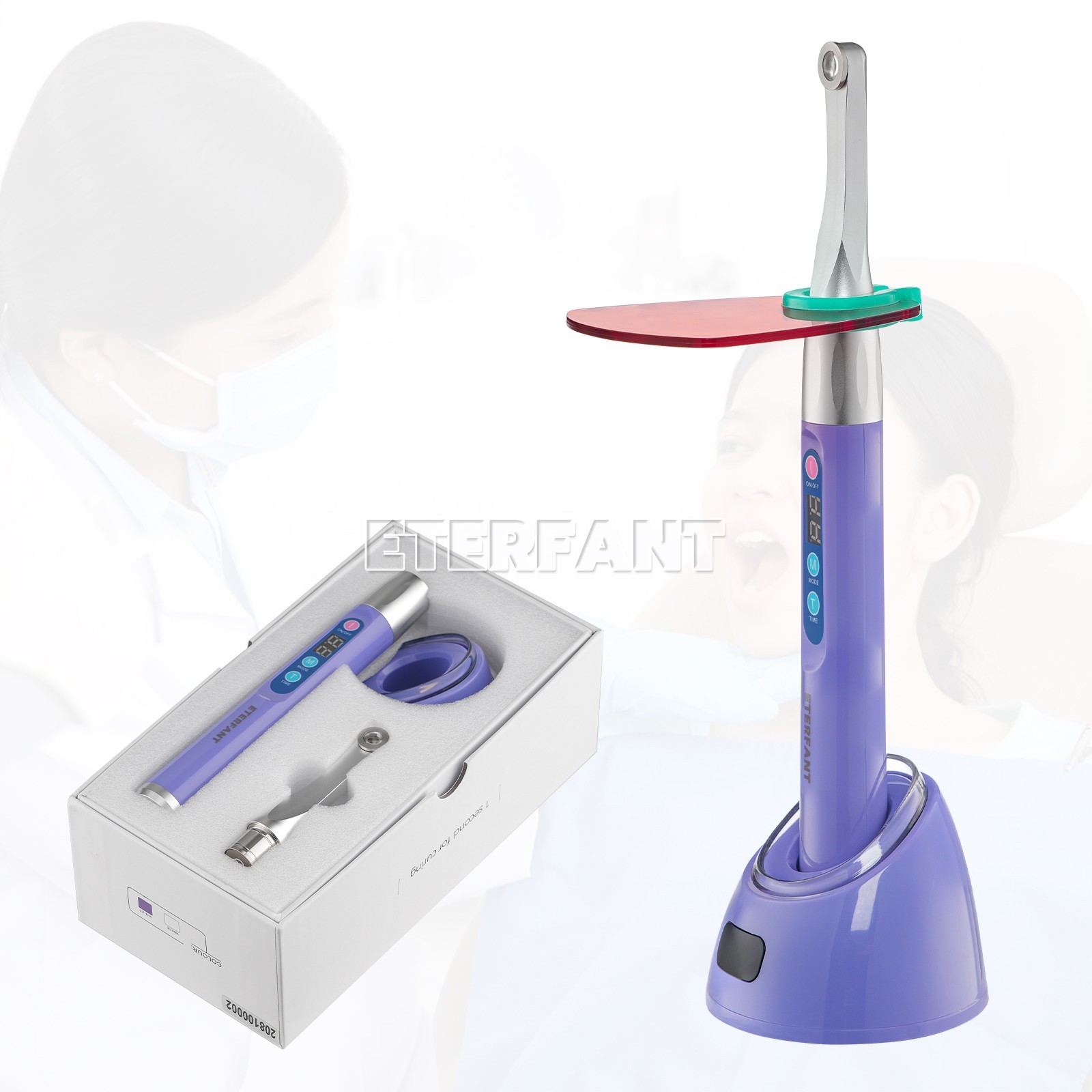 Woodpecker Style Dental LED Curing Light Lamp 1S Resin Cure LED Lamp Wireless