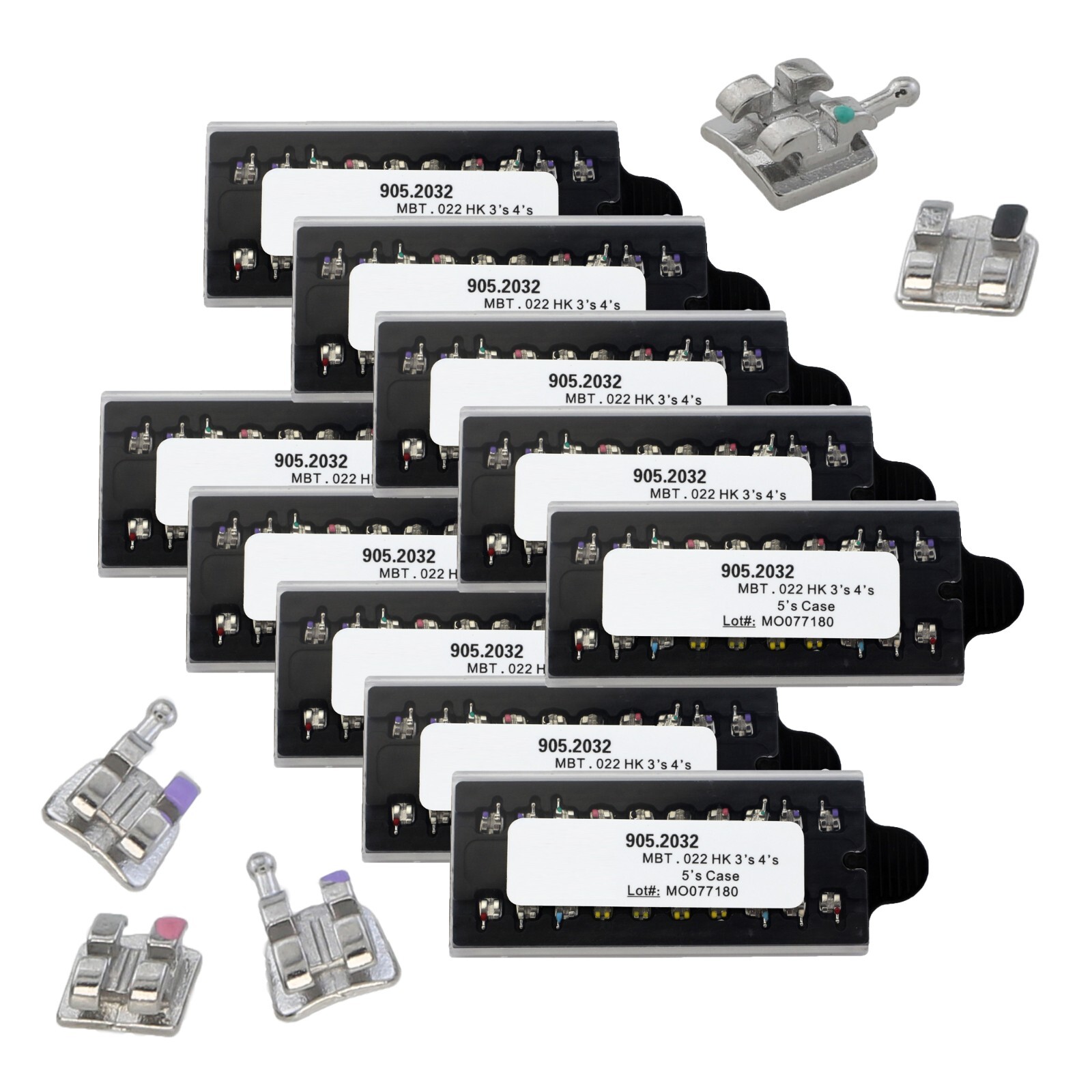 10 sets Dental Orthodontic Brackets Braces Mini MBT 022 345 with Hooks Metal MIM