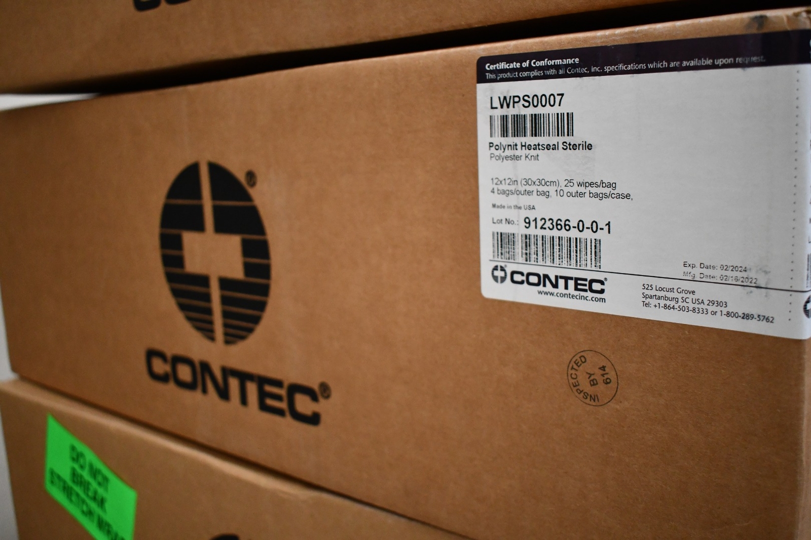 NEW Contec LWPS0007 Polynit Heatseal Sterile, Textured 100% Polyester No-Run Kni